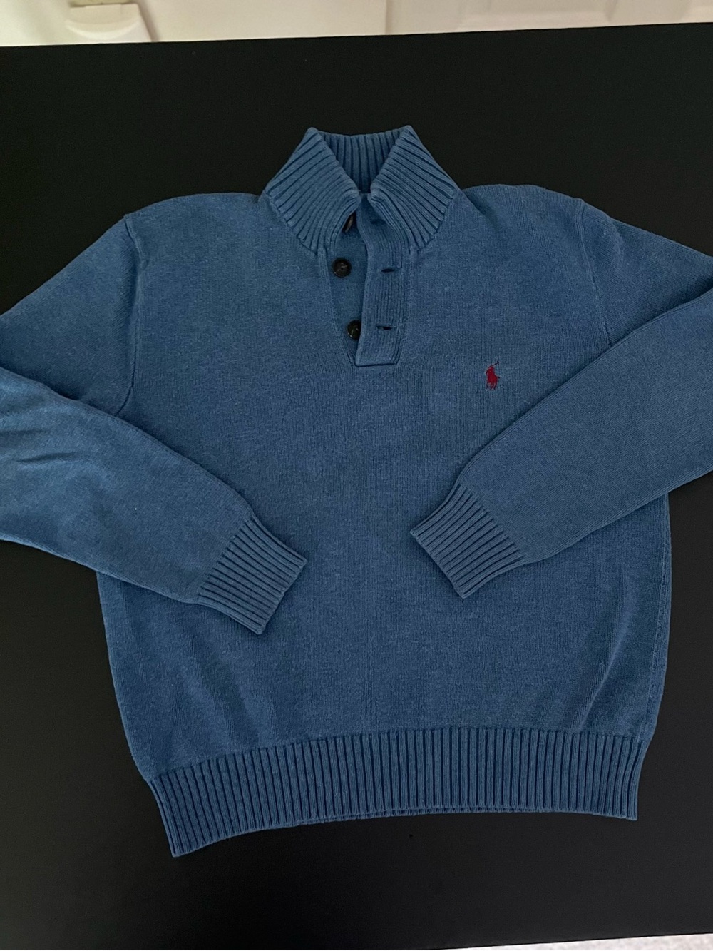 Polo Ralph Lauren Cotton Quarter Button Mock Pullover Sweater